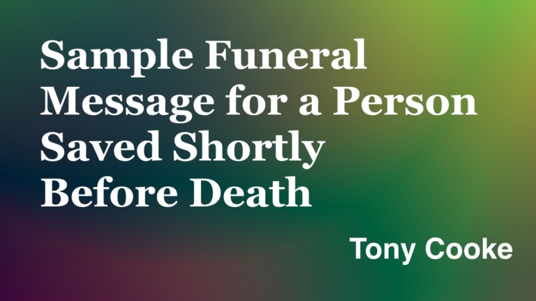 Funeral Resources | Tony Cooke Ministries